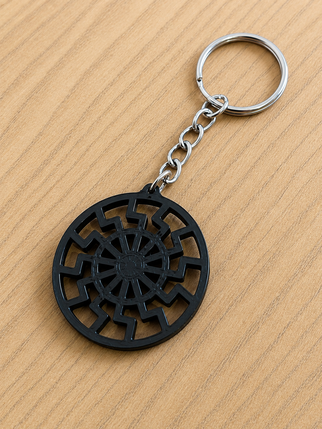 Black sun keychain