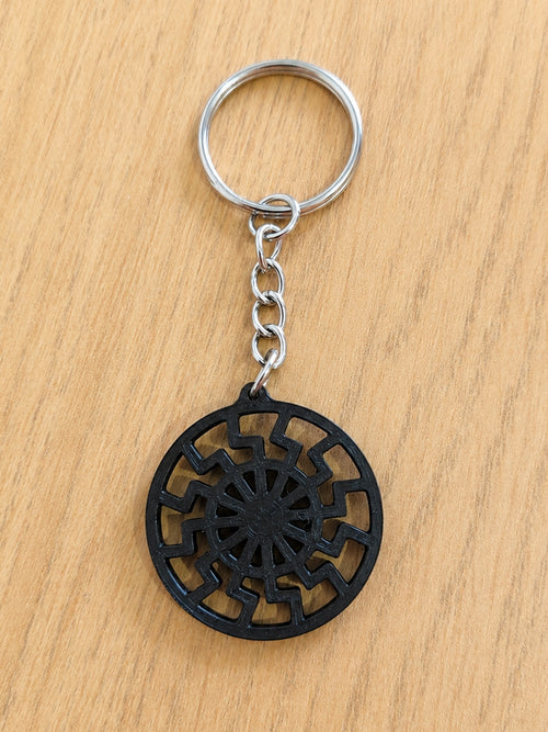 Black sun keychain