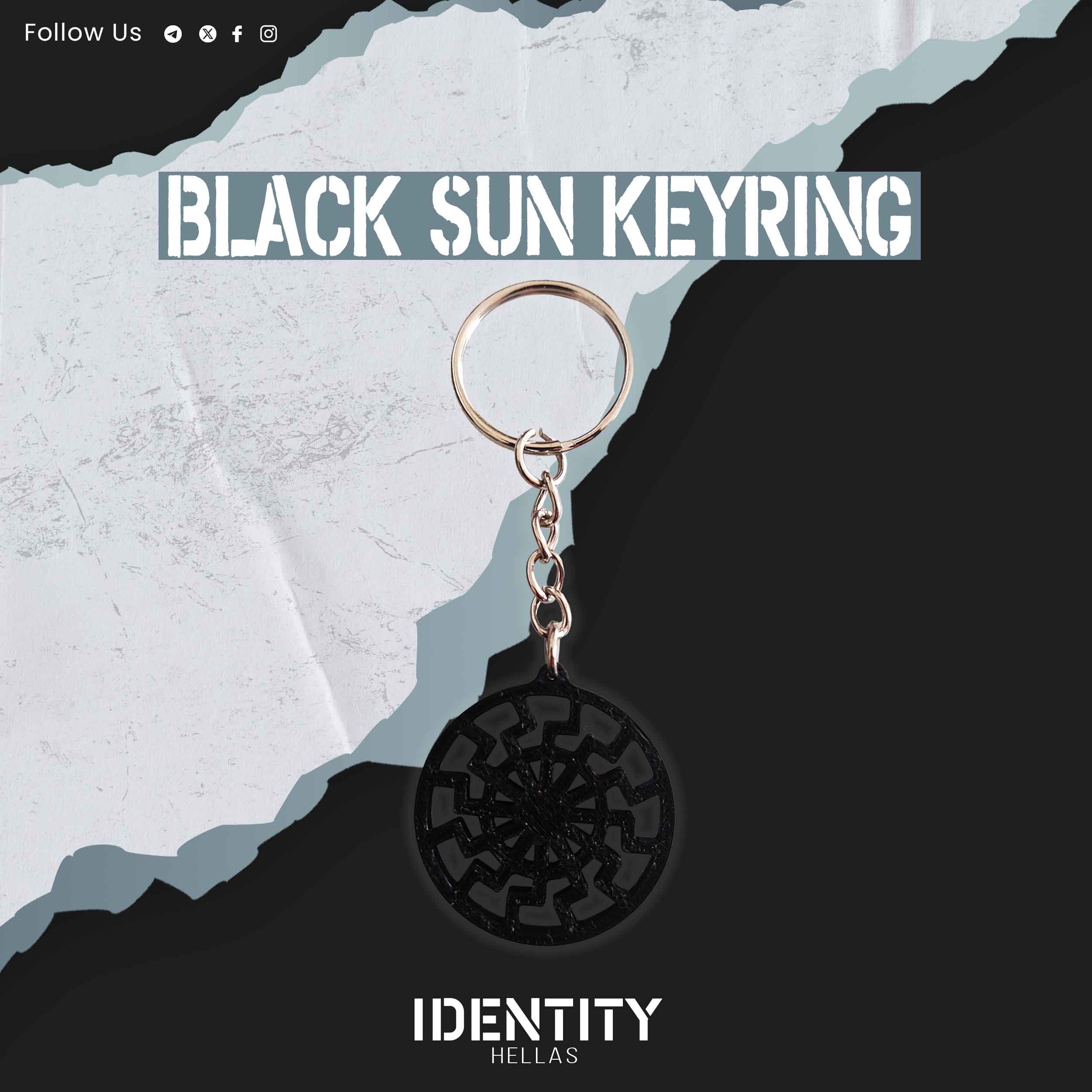 Black sun keychain