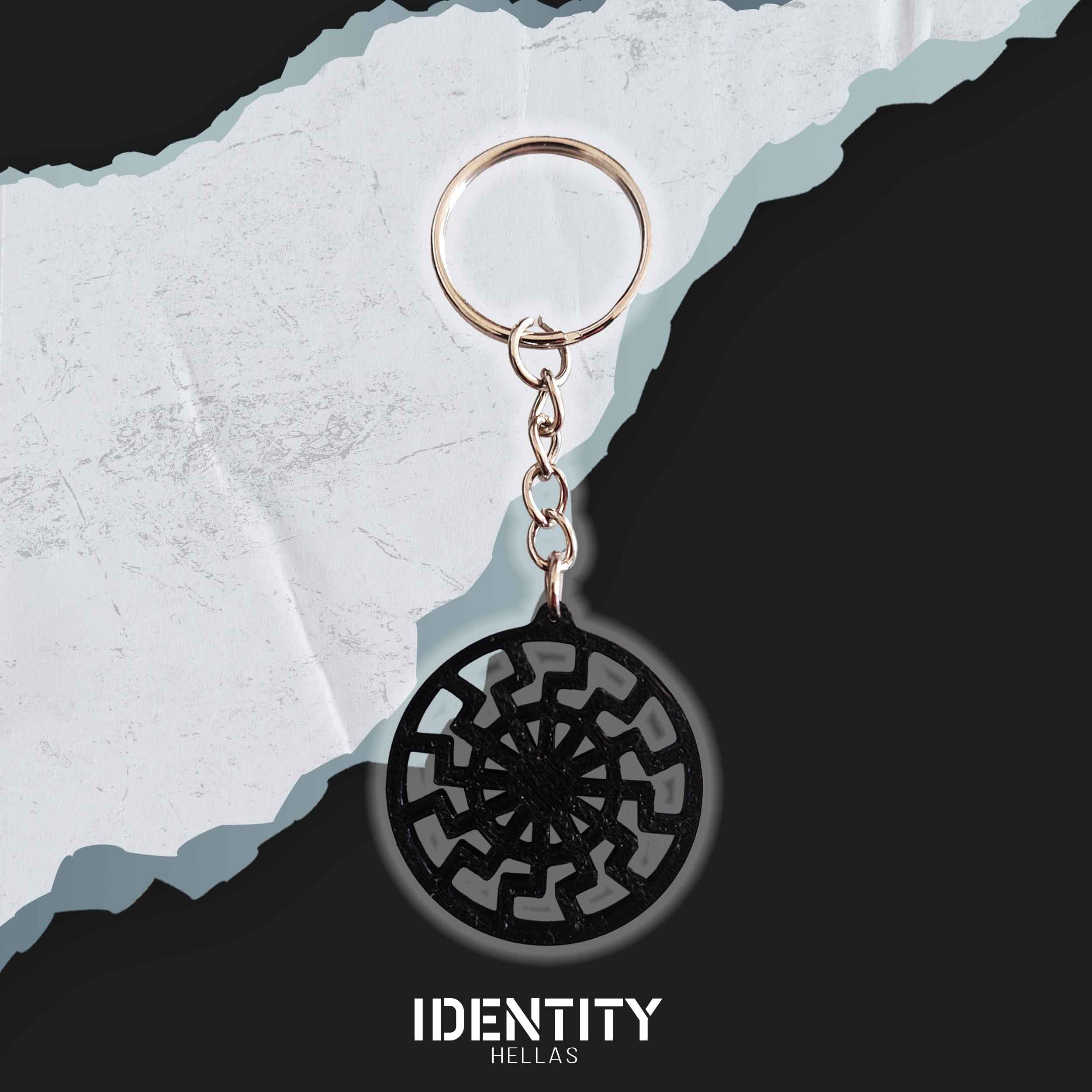 Black sun keychain