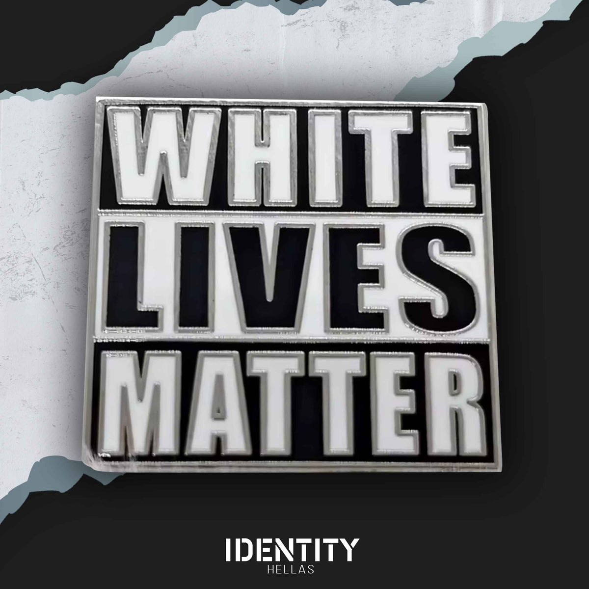 White lives matter pin